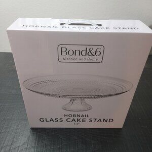 Bond&6 Kitchen and Home Hobnail Glass Cake Stand 13"